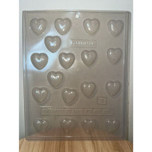 Vintage PARTYWORLD Candy Hearts Mold 18 Cavity - Clear Plastic - Pre-owned Used